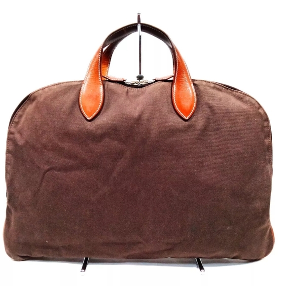 HERMES HAND BAG BROWN CANVAS - Picture 2 of 10